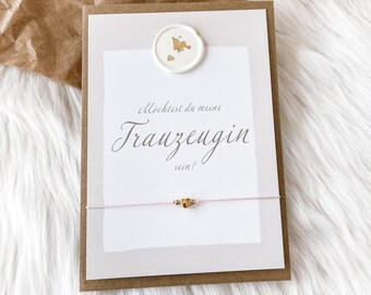 Trauzeugin fragen Hochzeit Armband Geschenk Brautjungfer willst du meine Trauzeugin sein Hochzeitsplanung Verlobung Siegel apricot