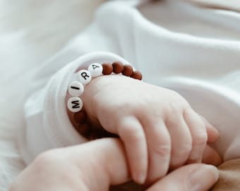 Bracelet Naissance Bébé Cadeau Baptême Baptême Bracelet Bébé Bracelet Baby Shower Chaîne de Naissance Nom Bracelet Fille Garçon Nom de la Marraine