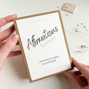 Affirmationskarten Set mit 25 wunderschönen Affirmationen / Achtsamkeit / Geschenk zum Geburtstag / Selbstliebe / positives Mindset