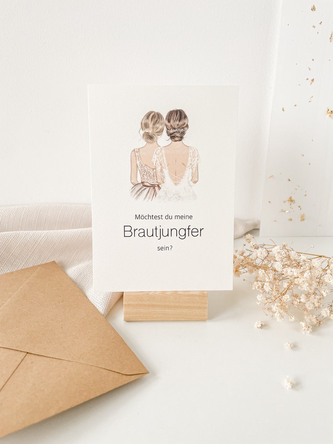Trauzeugin Karte Personalisiert – „Willst Du Meine Trauzeugin Sein?“, DIN A6, Mit Umschlag, 300g/qm Papier