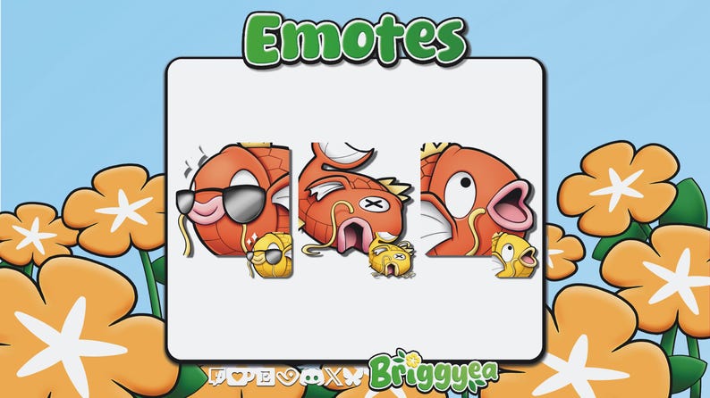 Magikarp Emotes Pokemon Magikarp Emote Set - Etsy
