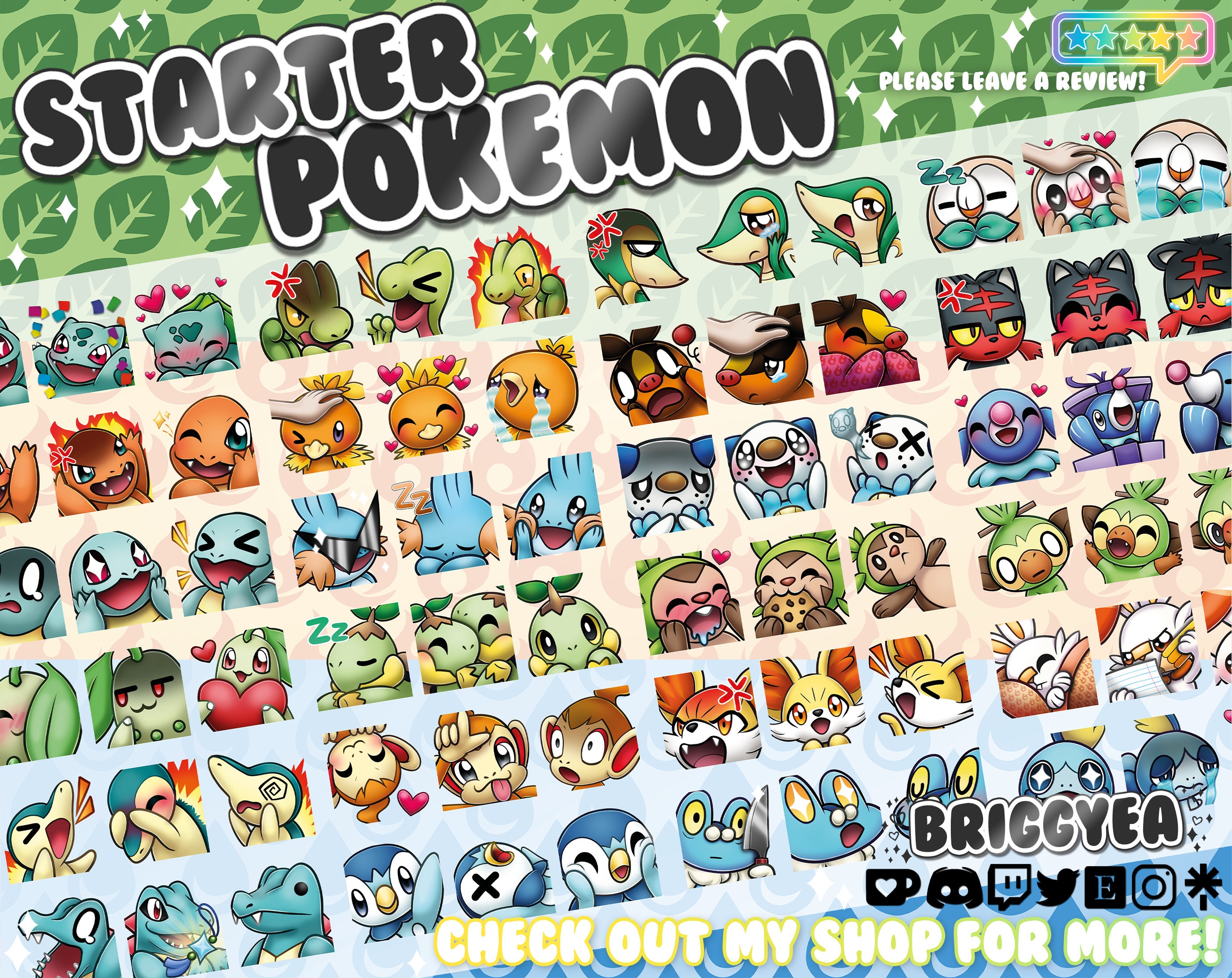 Lets Go Starter Pokemon Pikachu Emote Set - Etsy