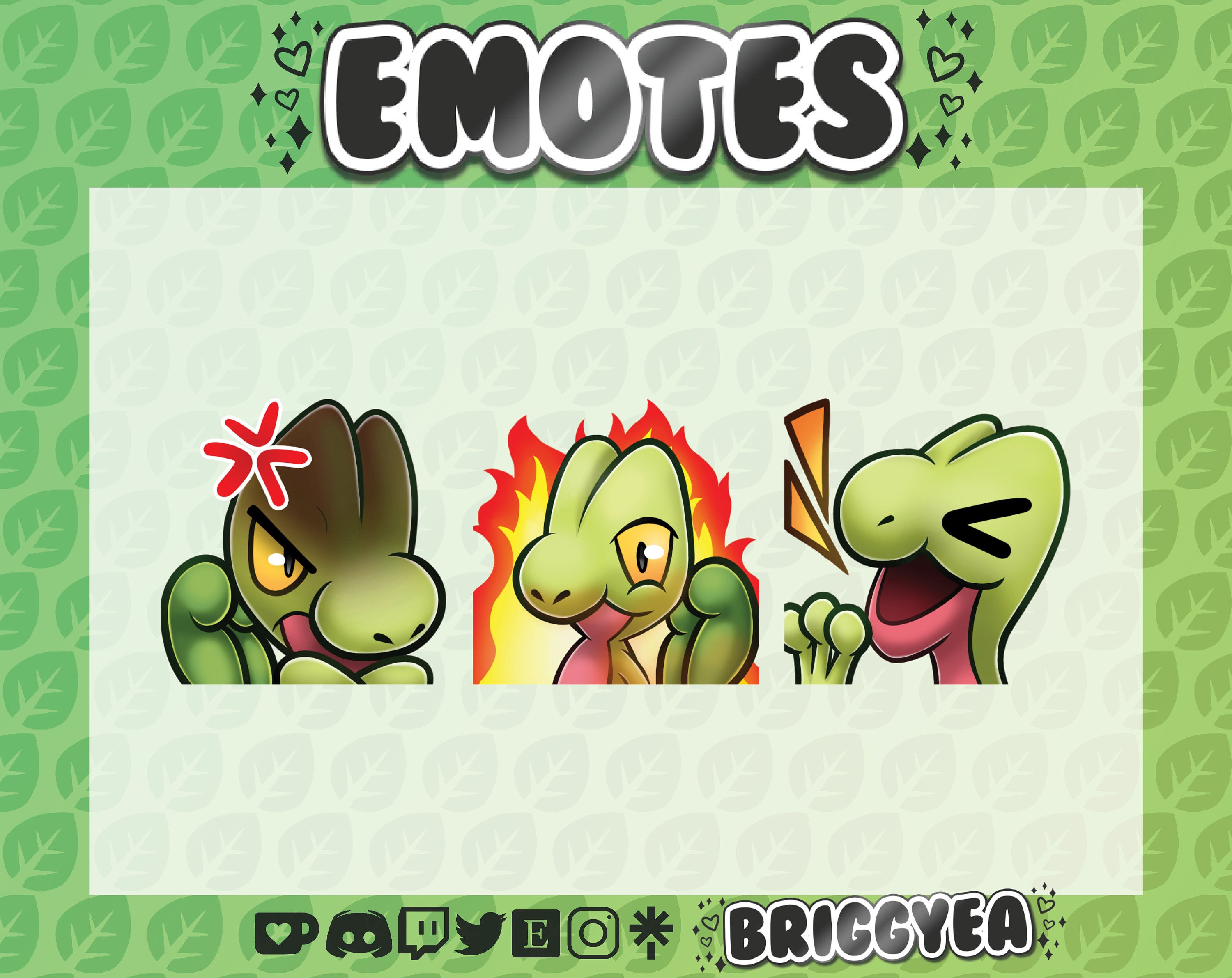 Grass Starter Pokemon Treecko Emote Set - Etsy