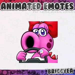 Animated Birdo Steer Mario Kart Emote