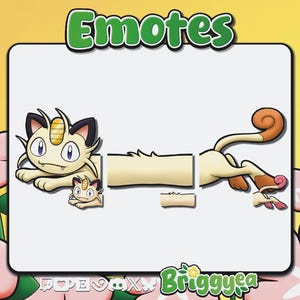 Pokemon Meowth Long emote set
