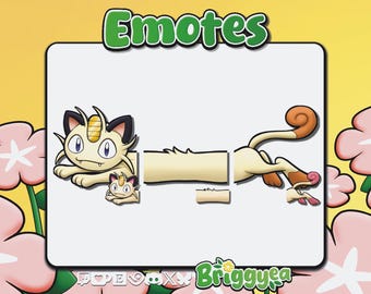 Pokemon Meowth Long emote set
