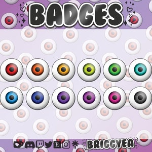 Spooky Halloween Eyeball Badge set for Twitch