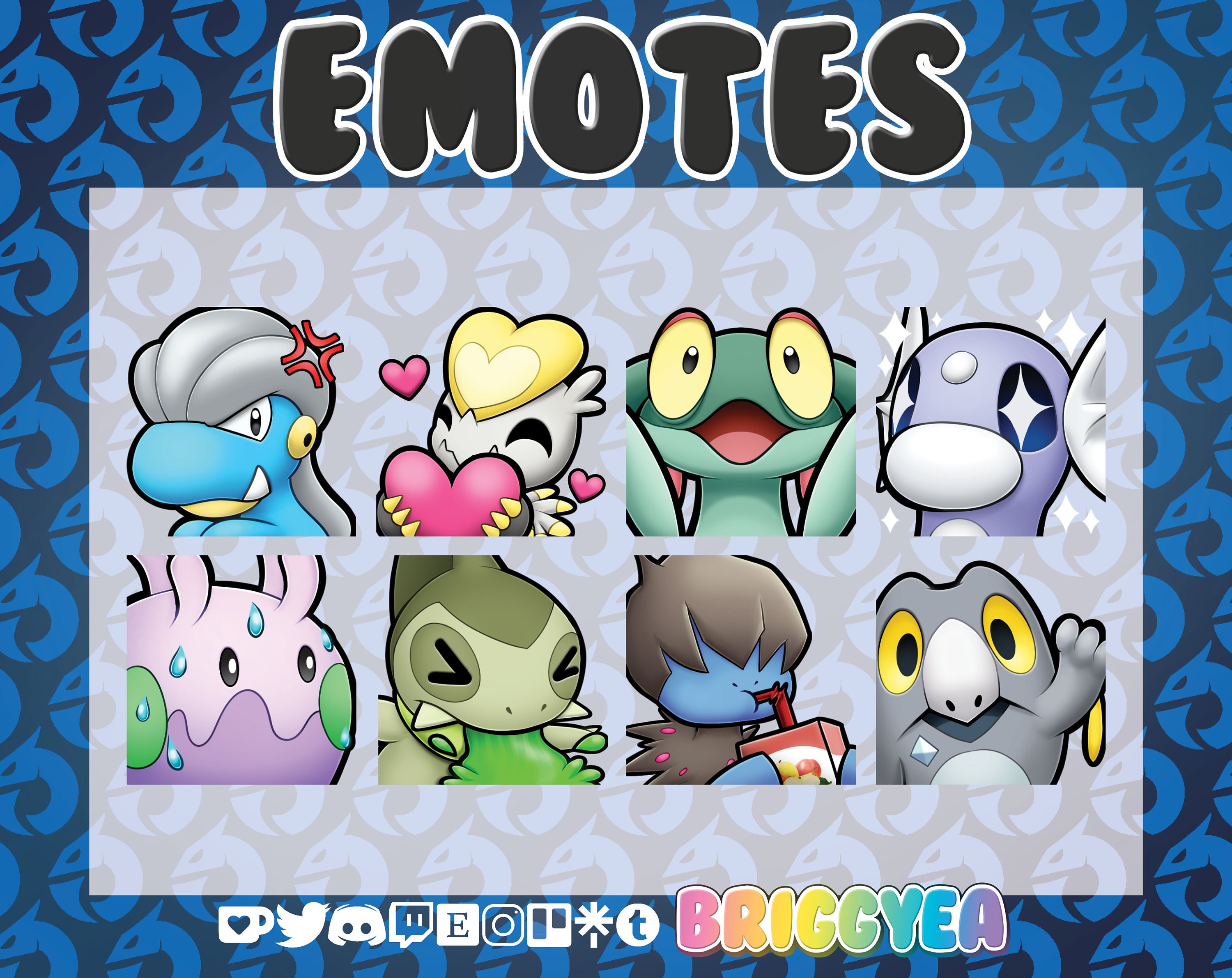 Pokemon Dragon Type Emote Set