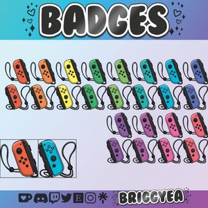 Rainbow matching Joycon Bit and Sub badges set