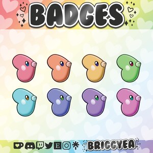 Cute Rainbow Luvdisk Twitch Badges