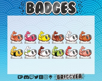 Cute Pokemon Tatsugiri Twitch badges set