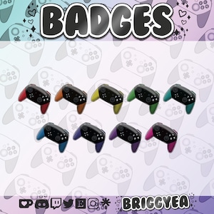 Switch Pro Controller Twitch Sub or Bit badges set