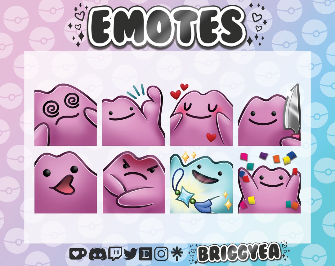 Cute Pokemon Ditto emote set -  Portugal