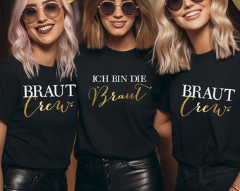 JGA T-Shirt | Braut | Team Braut | Bride to Be | Junggesellenabschied | Polterabend | Geschenk-Idee | personalisiert mit Name | Party