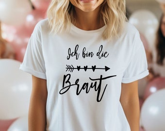 JGA T-Shirt | Braut | Team Braut | Bride to Be | Junggesellenabschied | Polterabend | Geschenk-Idee | personalisiert mit Name | Party