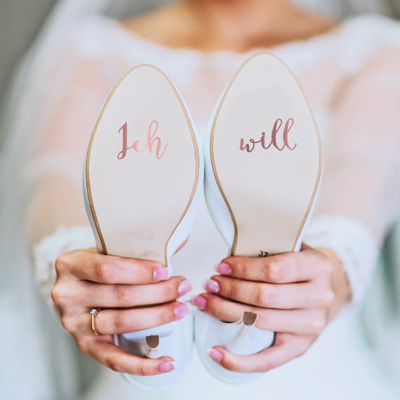 Schuhaufkleber für deine Hochzeit auf witterungsbeständiger Etsy