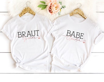 JGA T-Shirt | Braut | Team Braut | Bride to Be | Junggesellenabschied | Polterabend | Geschenk-Idee | personalisiert mit Name | Party