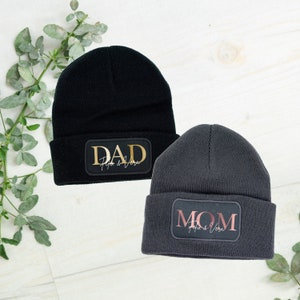 Personalized hat with children's names, MOM, DAD, winter autumn outfit, gift Christmas birthday, for adults or children