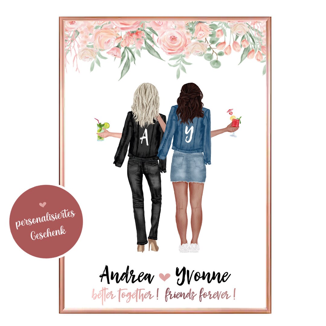 Meilleures amies festives - Affiche personnalisée