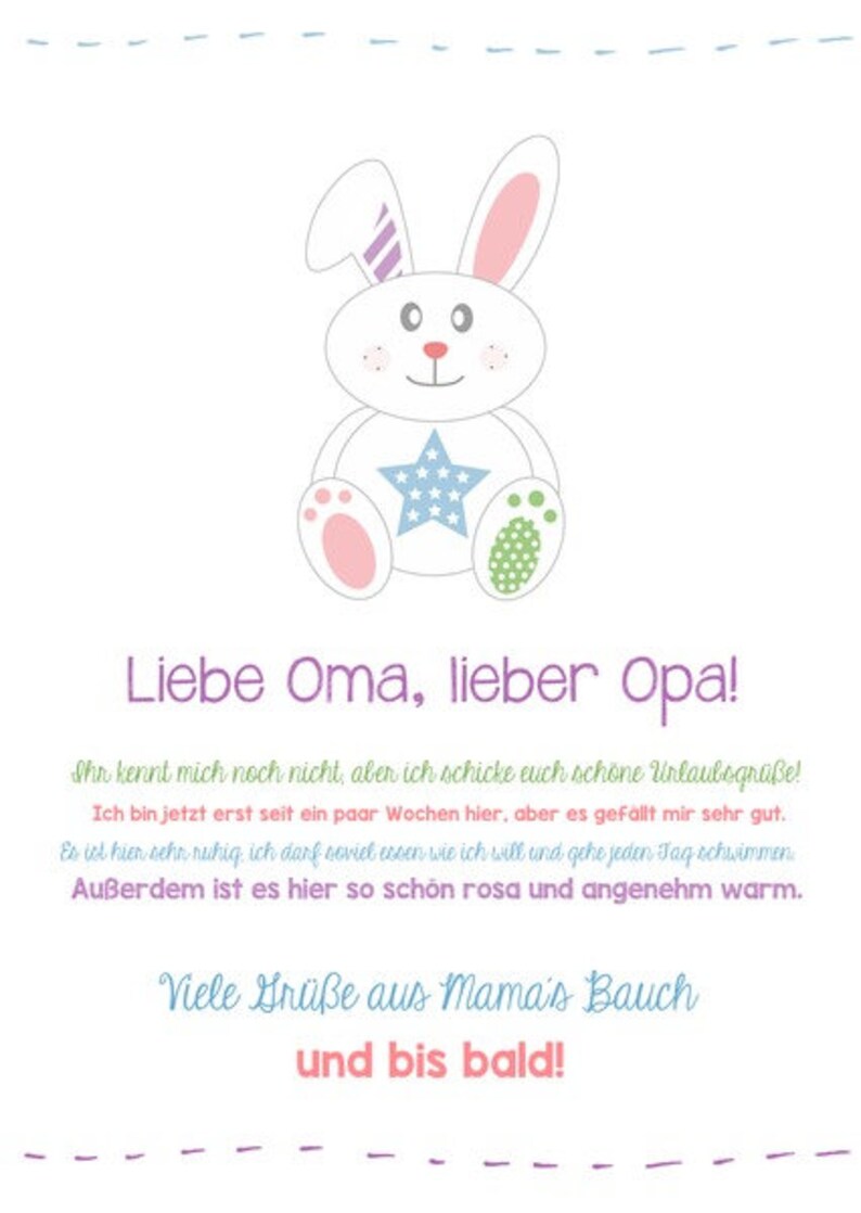 A6 Postkarte für Eltern in Babyfarben Glanzoptik Papierstärke 235g/m2 Geschenk für zukünftige Omas und Opas Bild 3