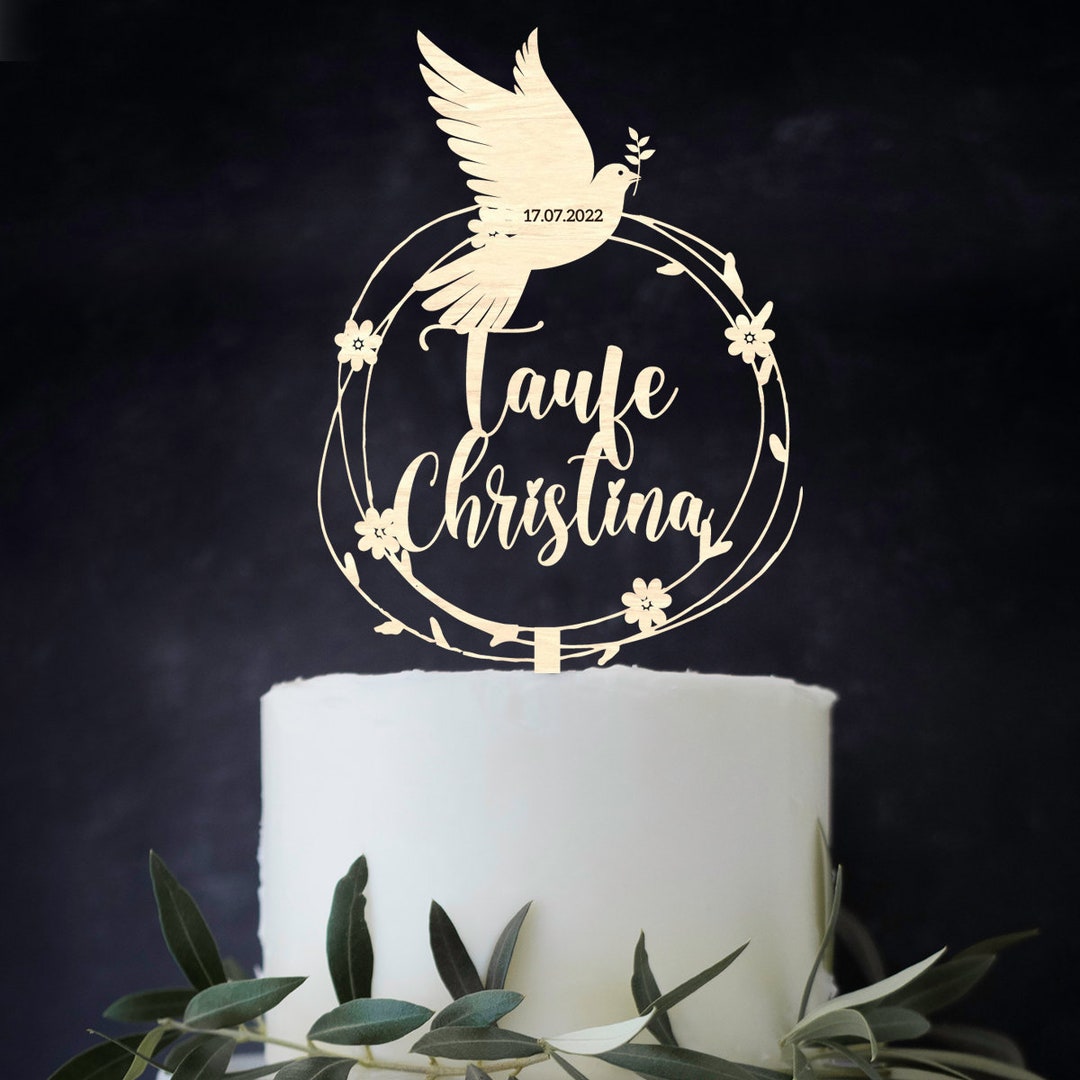 Personalisierter Cake Topper Taufe und Name für Taufe Etsy.de