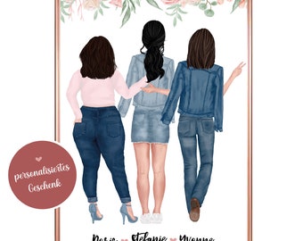 personalized poster for best friends or sister, poster gift sister personalized, girlfriends birthday girlfriend