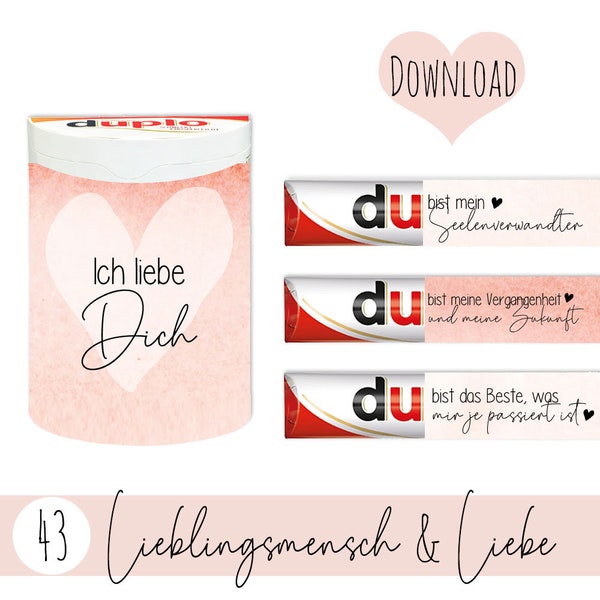 Download: 40 Duplo Banderolen, Liebe, Valentinstag, Jahrestag, Hochzeitstag, Mann, Frau, Pärchen, Geschenk-Idee, Last Minute, Sofort, Freund