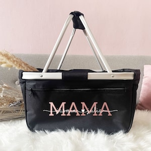Personalized shopping basket for mom with children's names, gift grandma, gift Mother's Day, foldable, Mother's Day gift, shopping bag
