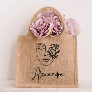 Jutetasche personalisiert mit Namen für beste Freundin, Mama, Familie, Weihnachten, Geschenksack, Geschenksidee, Muttertag
