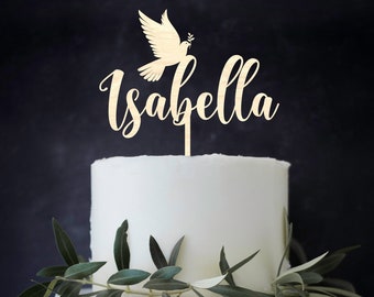 personalized cake topper baptism and name, for baptism, cake decoration, cake decoration, baking and cake decoration, celebration, badges, cake figures