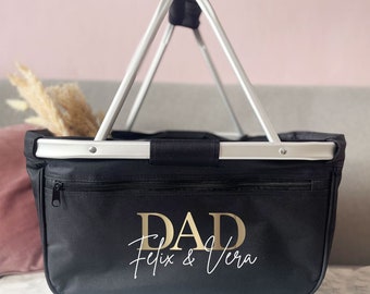 Cesta de compras personalizada regalo papá/papá para el día del padre, cumpleaños, navidad, bolso de mano, hombres, con nombres, abuelo, nietos