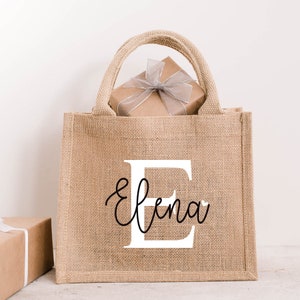 Jutetasche personalisiert mit Namen für beste Freundin, Mama, Familie, Weihnachten, Geschenksack, Geschenksidee, Muttertag