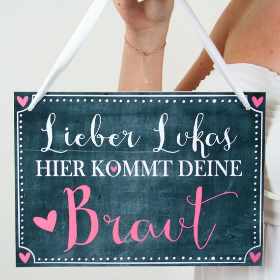 Schild für die Hochzeit Hier kommt die Braut in Etsy