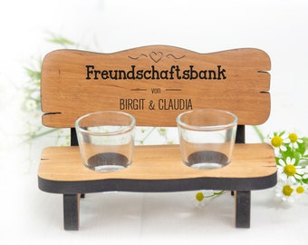 personalisierte Schnapsbank mit Namen, Gravur, Geschenkidee für Freundin, Weihnachten, beste Freunde, Geburtstag