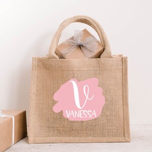 Jutetasche personalisiert mit Hintergrund und Namen für beste Freundin, Mama, Familie, Weihnachten, Geschenksack, Geschenksidee, Muttertag