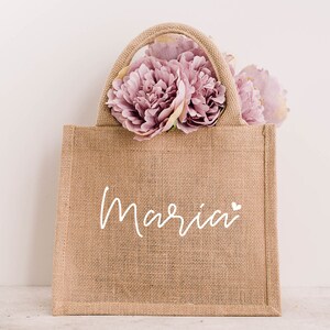 Jutetasche personalisiert mit Namen für beste Freundin, Mama, Familie, Weihnachten, Geschenksack, Geschenksidee, Muttertag
