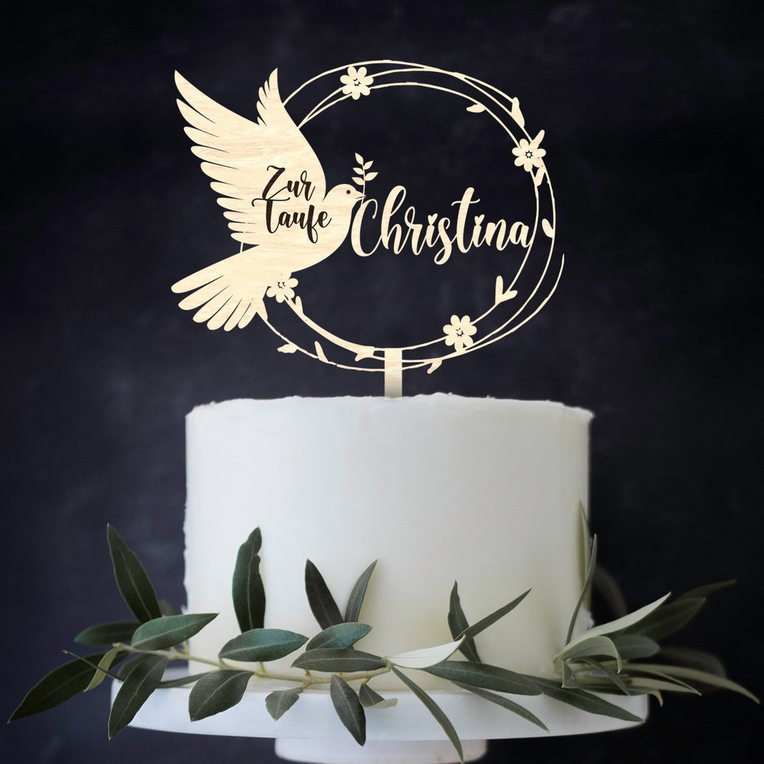 Personalisierter Cake Topper Taufe und Name, für Taufe, Tortendeko