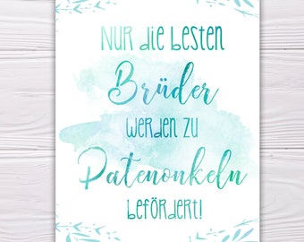 A6 Postkarte für Brüder in türkis Glanzoptik Papierstärke 235g/m2 Geschenk für Patenonekln