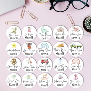 Adesivi con nome e motivo per battesimo, compleanno bambini, adesivi regali per gli ospiti, adesivi per la scuola, personalizzati, scuola, inizio scuola