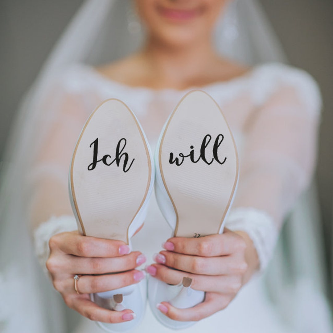 Schuhaufkleber für deine Hochzeit auf witterungsbeständiger Vinylfolie