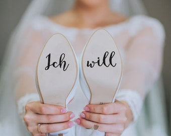 Schuhaufkleber für deine Hochzeit auf witterungsbeständiger Vinylfolie schwarz für Sie und Ihn, Brautschuh, Bräutigamschuh, Hochzeitsschuh