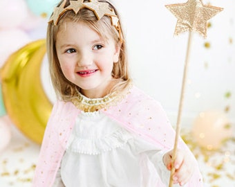 Prinzessinnen Zauberstab Rosa Gold Faschingskostüm, Karnevalkostüm, Halloween Kostüm, Kindergeburtstag Prinzessin, Geburtstag Prinzessin