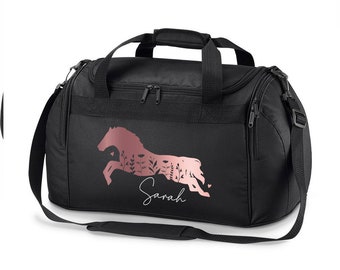 Sporttasche/Reittasche personalisiert mit Name, Kind, Junge, Mädchen, Herren, Damen, Reiten, Pferd, Geschenk, Sport, Schule, Hobby