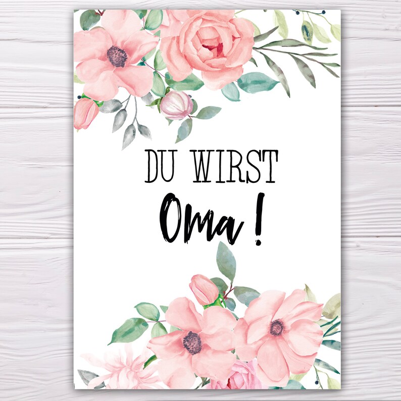 A6 postcard for future grannies in old pink gloss opsy paper thickness 235gm2 gift for mums