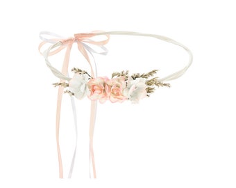 Blumen Haarband rose für Junggesellenabschied | Hochzeit | JGA | Polterabend | Braut Accessoires | Schleier, Kranz, Haarreif, Haarschmuck