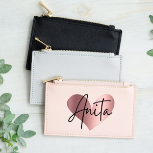 Personalisierte Geldbörse mit Name und Herz, Geschenk-Idee, Kinder, beste Freundin, Portemonnaie, Geld-Beutel, Geburtstag, Lederoptik