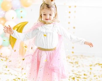 Prinzessinnen Kostüm Rosa Gold Faschingskostüm, Karnevalkostüm, Halloween Kostüm, Kindergeburtstag Prinzessin, Geburtstag Prinzessin