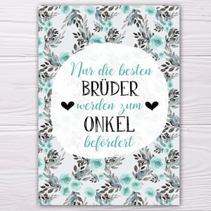 A6 Postkarte für Brüder in mint Glanzoptik Papierstärke 235g/m2 Geschenk Brüder/Patenonkel