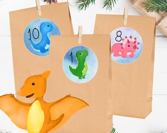 DiY Calendario de Adviento Dinosaurios como una idea de regalo, Tiempo pre-navideño, para llenarse, para niños, Mejor amigo, Mamá, Regalo de dinosaurio