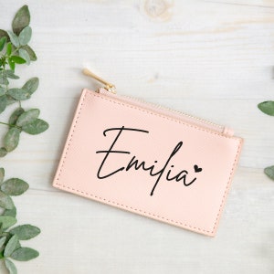 Personalisierte Geldbörse mit Name und Herz, Geschenk-Idee, Kinder, beste Freundin, Portemonnaie, Geld-Beutel, Geburtstag, Lederoptik